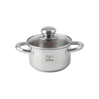 عکس قابلمه استیل کف سه لایه سایز 140 با درب پیرکس